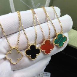 Pulsera de diseño Collar de trébol Colgante Joyería de compromiso chapada en acero inoxidable de nácar de 18 quilates Regalo para mujeres y niñas en el día de San Valentín