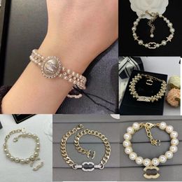 bracelet de créateur bracelet de bijoux de créateur créateur pour femme bracelet lettre classique perles coeur chaîne bracelets chaîne de diamant bijoux en or cadeau femme