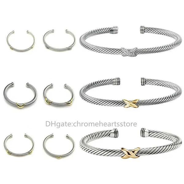 Pulsera de diseñador Diseñadores de joyas Pulseras de oro Brazaletes para mujeres Marca caliente Compacto x Plata de ley 925 Apertura torcida Precio asequible Envío rápido