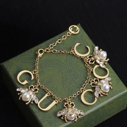 Pulsera de diseñador Pulsera de diamante Pearl Bee Bracelet G Joya de joyas Pulseras de regalos Joyas Regalo para parejas