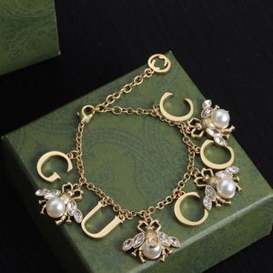 Designer armband diamant armband parel bijen armband bedel armbanden g sieraden cadeau