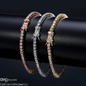 Designer armband diamant tennis armbanden voor dames luxe sieraden cadeau 3 4 5 6 mm 7 8 inch mode zirkoon link ketting armbanden heup 252e
