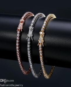 Braceuse Bracelet Diamond Tennis Bracelets pour femmes Gift de bijoux de luxe 3 4 5 6 mm 7 8 pouces Fashion Zircon Link Chain Bangles Men4707370