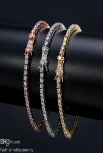 Designer-Armband Diamant-Tennisarmbänder für Frauen Luxusschmuck Geschenk 3 4 5 6 mm 7 8 Zoll Mode Zirkon Gliederkette Armreifen Männer5602348