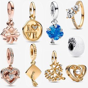 Designer Bracelet DIY fit Pandora charms Collier Earstuds ring pour Femmes Sparkling Jewelry Gifts Vente en gros de bijoux en argent pur