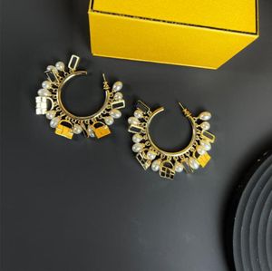 Designer Armband Oorbel Voor Vrouwen Luxe Sieraden Parel Hoops Gouden Bangle F Met Doos 20228184788