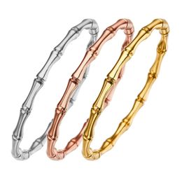 Bracelet designer Europe Amérique Exporter des fermoirs à trois couleurs hautes et des fermoirs à la mode et le bambou des femmes solides avec des bracelets créatifs