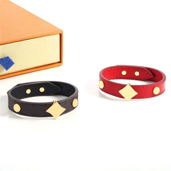 Pulsera de diseño Pulseras con dijes de moda Temperamento Pulsera para hombre Mujer Negro Rojo Alta calidad Oro 18 k Plata 925 Joyería de diseño