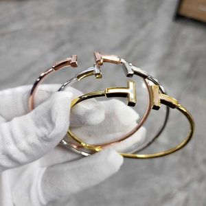 Designer armband mode luxe sieraden voor liefhebbers Rose dubbele armband dames kleine mode zilveren geschenk met gemeenschappelijke tiffaniy