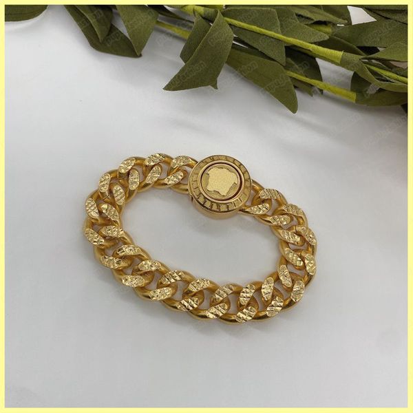 Pulsera de diseñador para hombres, mujeres, joyería de lujo, pulsera de cabeza de oro de moda, marcas para hombres, eslabones de cadena en V, conjuntos de Hip Hop para bodas, collares 2306193BF