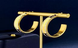 Bracelet de créateur pour femmes Hoop Earring Mens Titanium Steel Gold Bangle Love F Bracelets Studs Luxury Wedding Bijoux Hoo7762879