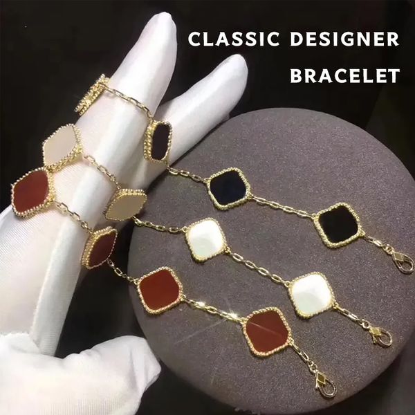 Bracelet de créateur bracelet à quatre feuilles bracelets de trèfle de luxe pour femmes livraison gratuite mode bijoux frais et beaux sophistication cinq fleurs