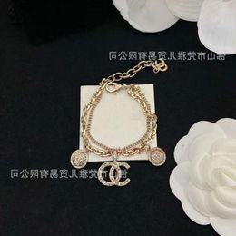 Bracelet de concepteur Gold Bangle Canmism High Correct Lettre xiangnanma Relief Double couche Bracelet avec artisanat de diamant pour femmes