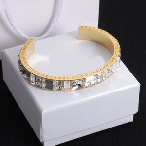Designerarmband, Gold Cuff Embed kristal, stijlvolle damesarmband, cadeau van hoge kwaliteit