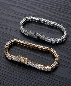 Braceuse de créateur Hip Hop Bijoux Men de diamant Bracelet de tennis en diamant Iced Out Bling Bangles Love Luxury Charm Bracelets pour Homme Gold 7110361