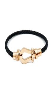 Braceuse de créateur aimant en chevaux Boucte en acier inoxydable Bracelet Bracelet en or rose Bijoux 9583752