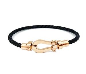 Designer armband Horseshoe Magnet Buckle roestvrijstalen draad armband Rose Gold Diy Bracelet Jewelry7733516