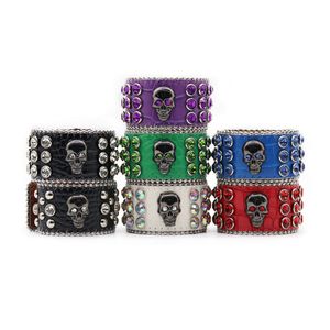 Designer armband sieraden diamant setting lederen armband mannen vrouwen paar armbanden luxe cadeau hoge kwaliteit hiphop punk trend armband mode brede handriem