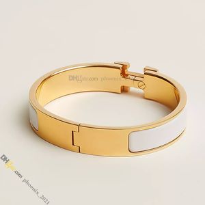 Bracelet de créateur bijoux pour femmes, classique, en acier titane et émail, plaqué or, ne se décolore jamais, Bracelet en or Non allergique;Magasin/21621802