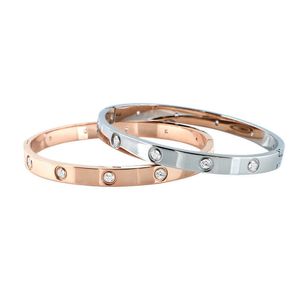 designer armband love bangle sieraden Japan en Zuid-Korea 18K Rose Gold full diamond rode titanium stalen gesp vervagen