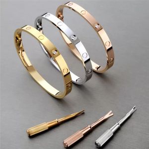 designer armband Love Screw Bracelet Mode luxe armbanden 18K Goud Zilver Roestvrij staal Diamant Dames Man Hoge kwaliteit Multi Color Cuff Wedding Mother Day