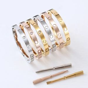 pulsera de diseño Love Screw Bracelet Joyería de lujo 18K Gold Sliver Plate pulsera de diamantes Brazaletes de alta calidad Fashion Nail Bangle Classic Wedding Paty Gift