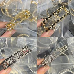 Designer armband luxe merk sieraden inlay kristal hol uit 18k goud vergulde koper materialen polsband manchet houdt van geschenken