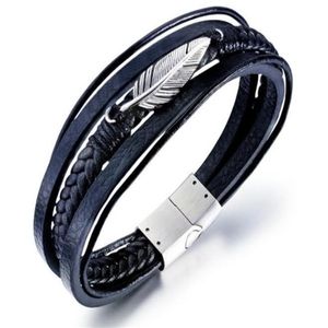 Pulsera de diseño Joyería de diseño de lujo Pulseras para hombre Joyería de moda para hombres Cinturón de múltiples capas Círculos pulsera de cuero tejido hand271G