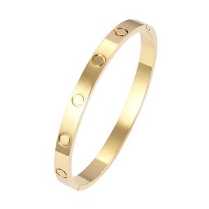 Pulsera de dise￱o Hombres Love Bangle Luxury Jewelry Gold Plate Silver Acero inoxidable Tornillo personalizado Regalos de moda de San Valent￭n D￭a de amor delgado Pulseras