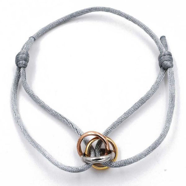 bracelet de créateur bracelet pour homme bracelet à breloques New Hot Bracelet en acier inoxydable 3 ruban à boucle en métal chaîne à lacets multicolore taille réglable Bracelet L2