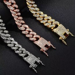bracelet design bracelet homme chaîne cubaine hip-hop tendance or bijoux de luxe bracelet de charme bijoux pour hommes bracelet rap de rue bracelet de mode chaîne brillante
