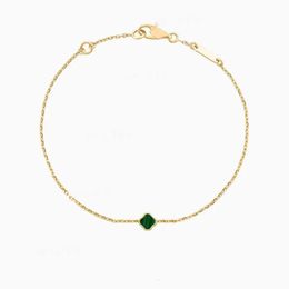 Pulsera de diseño Mini joyería de trébol de cuatro hojas para mujer Flor de la suerte Cadena de oro Sier Rose Plateado Shell Joyas de nácar