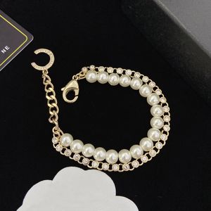 Designer armband S Women Link Charm Pearl ingelegde diamantarmbanden zijn dol op trendy mode glanzende en geëgerende fijne sieraden elegant temperament veelzijdig