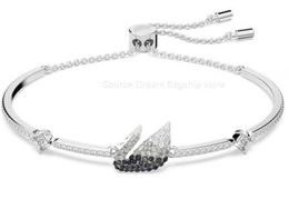 Bracelet de designer shi édition élevée gradient bleu swan or swan hirgatte cristal swan masculin et bracelet de diable