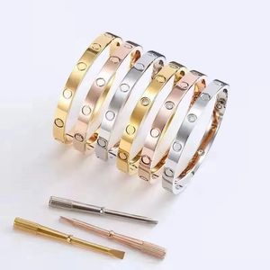 Designer armband titanium stalen armband Luxe heren- en dames 18K roségoud mode populair vervaagde kleurarmband niet Jxnl