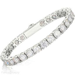 Bracelet de créateur tendance argent pour femmes, largeur en acier titane 3mm 4mm 5mm, bracelet de tennis incrusté de pierre CZ diamant glacé, bracelets de chaîne hip hop bijoux pour femmes