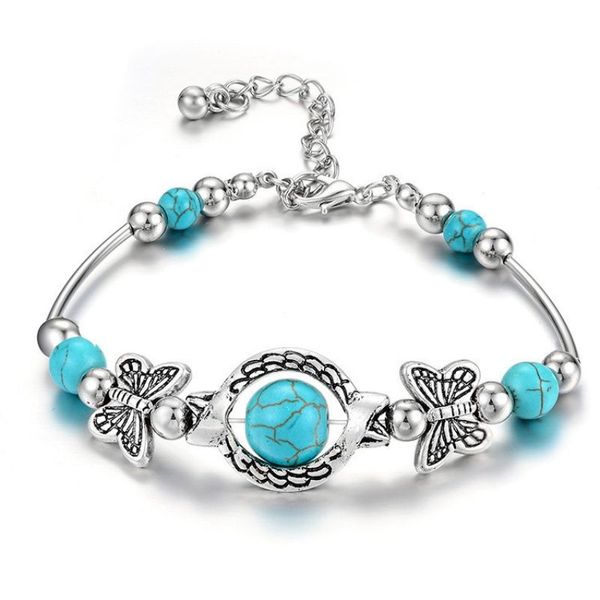 Bracelet de créateur Femmes Bohemian Natural Turquoise Bound Bracelet Bright Luster Bijoux de bijoux de bracelet durable