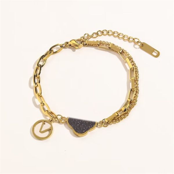 Pulsera de diseñador para mujer, pulsera con dije de flor, cadena de acero inoxidable chapada en oro, pulsera vintage para hombre, joyería de moda, diseñador para mujer zb089