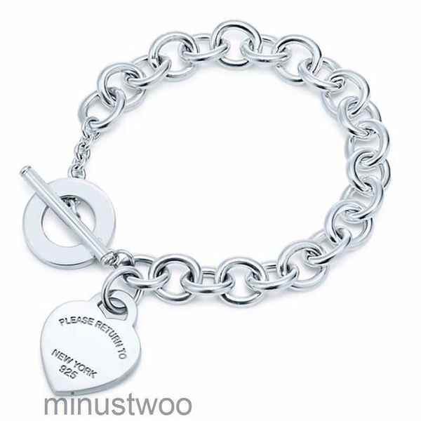 Pulseras de diseño 100% Plata de Ley 925 Original Auténtico Clásico Clave Corazón Pulsera Regalo Exquisita Boda Joyería de Mujer D6JE 6R8W