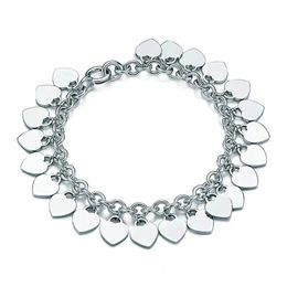 Bracelets de designer bracelet en acier inoxydable plaqué en acier inoxydable pendants lovers cadeaux bracelet chain de bracelet féminin pour cadeau d'anniversaire