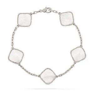 Bracelets de créateurs Bracelet trèfle à quatre feuilles en or 18 carats, pendentif en cristal étincelant, diamant pour femmes, filles, mariage, fête des mères, bijoux avec boîte