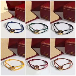 Pulseras de diseño Pulsera de moda clásica para mujer Marca Anillo único Pareja de plata Pulsera de cuerda Pulsera de oro de 18 quilates de alta calidad Regalo