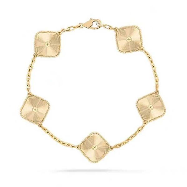 Bracelets de créateurs Bracelet trèfle quatre bracelets d'amour en or 18 carats pendentif diamant en cristal étincelant pour femmes fille mariage bijoux de fête des mères avec boîte TGAC