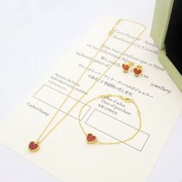 pulseras de diseñador pendientes de diseñador collares de diseñador para mujer joyas de diseñador de corazón conjunto de 3 piezas pulsera de diseñador de mujer collar pendiente mujer envío gratis