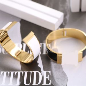 Designer armbanden Fashion Bangle voor mannen en vrouwen roestvrij staal zilveren rosé goudbanden luxe brief sieraden geschenken lady emaille armband multicolor optie