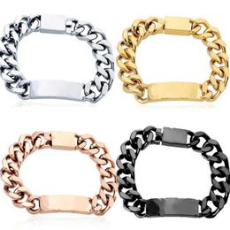 Bracelets de créateurs pour hommes et femmes en acier inoxydable lien cubain glacé bracelets bracciali chaîne bracelet pour femmes mâle goutte Sh2920