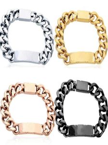 Bracelets de créateurs pour hommes et femmes en acier inoxydable lien cubain glacé bracelets bracciali chaîne bracelet pour femmes mâle goutte Sh7027546