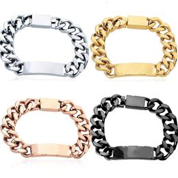 Bracelets de créateurs pour hommes femmes en acier inoxydable lien cubain bracelets glacés bracciali chaîne Bracelet pour femmes Male278S