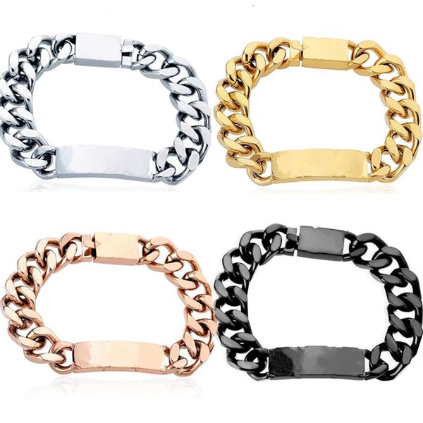 Bracelets de créateurs pour hommes femmes en acier inoxydable lien cubain bracelets glacés bracciali chaîne Bracelet pour femmes Male195C
