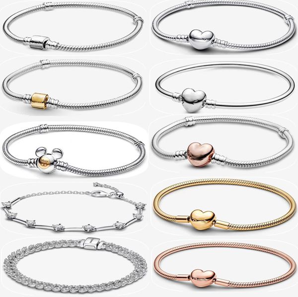 Bracelets de créateurs pour femmes Noël Nouvel An Bijoux de vacances Mode Cadeau de luxe DIY Fit Pandoras Thrones Or Bracelet de haute qualité Ensemble avec boîte d'origine